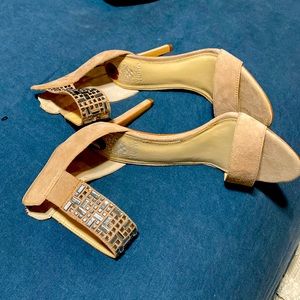 Vince Camuto suede and crystal heels 8
